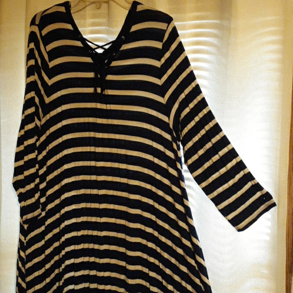 Blue & White Striped Dress